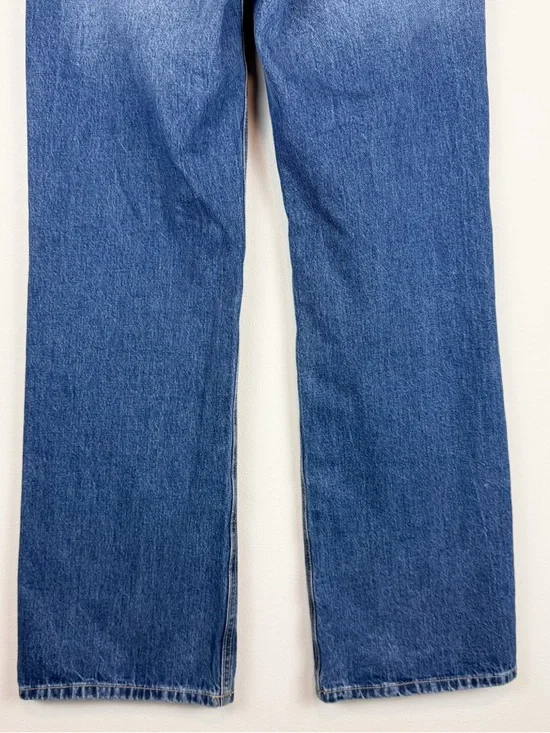 Zara Wide Leg Mid Rise Loose Fit Medium Wash Denim Jeans Size 6 - Picture 10 of 13